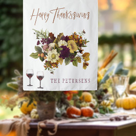 Tapete De Parede Feliz Dia de Ação de Graças Nome da família floral