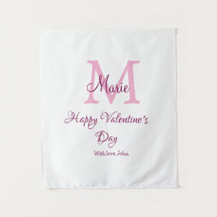 Tapete De Parede Feliz dia dos namorados monograma rosa nome amor m