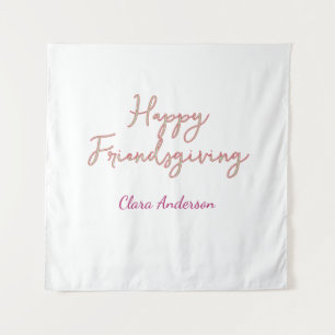 Tapete De Parede Feliz friendsgiving rosa verde nome data elegante
