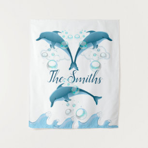 Tapete De Parede Feliz golfinho salpicante com bolhas