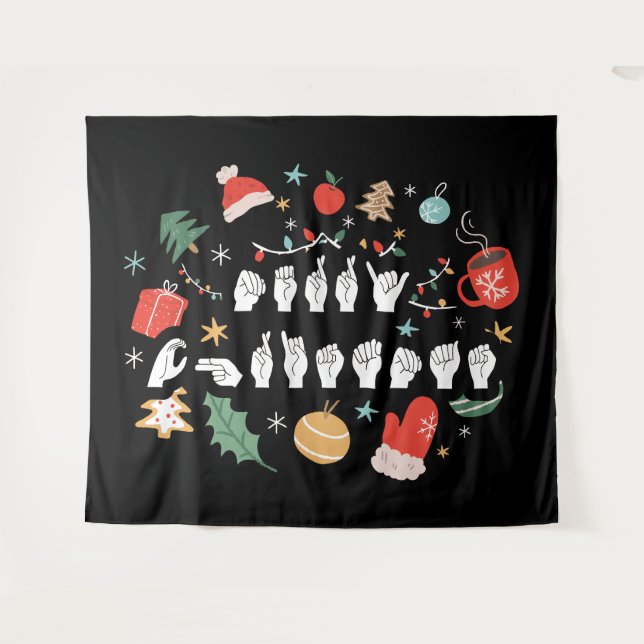 Tapete De Parede Feliz Natal - ASL American Sign Language III (Frente (Horizontal))