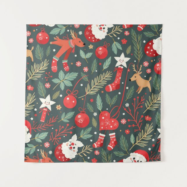 Tapete De Parede Feliz Natal Whimsy (Frente)