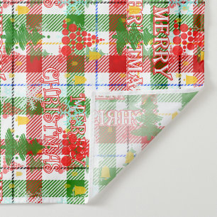 Tapete De Parede Feliz Natal Xadrez Decorativa Tartan