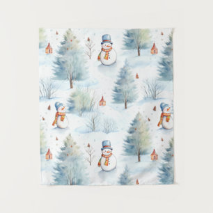 Tapete De Parede Feliz Padrão de Neve