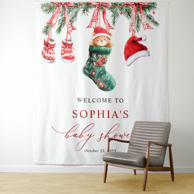 Tapete De Parede Feliz Pequeno Chá de fraldas de Natal (In Situ)