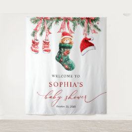 Tapete De Parede Feliz Pequeno Chá de fraldas de Natal