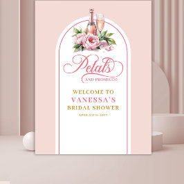Tapete De Parede Feminine petals and prosecco wedding shower banner