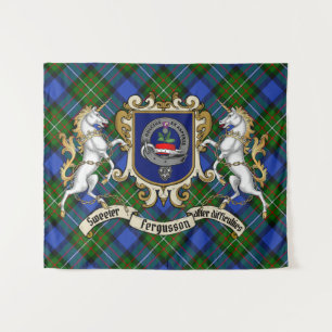 Tapete De Parede Fergusson Clan Crachá & Unicorns w/Tartan