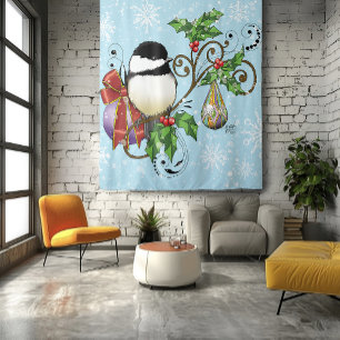 Tapete De Parede Feriado Chickadee