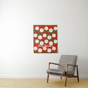 Tapete De Parede Férias de Natal Feliz, Vermelho-margarida
