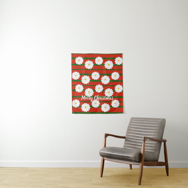 Tapete De Parede Férias de Natal Feliz, Vermelho-margarida (In Situ)