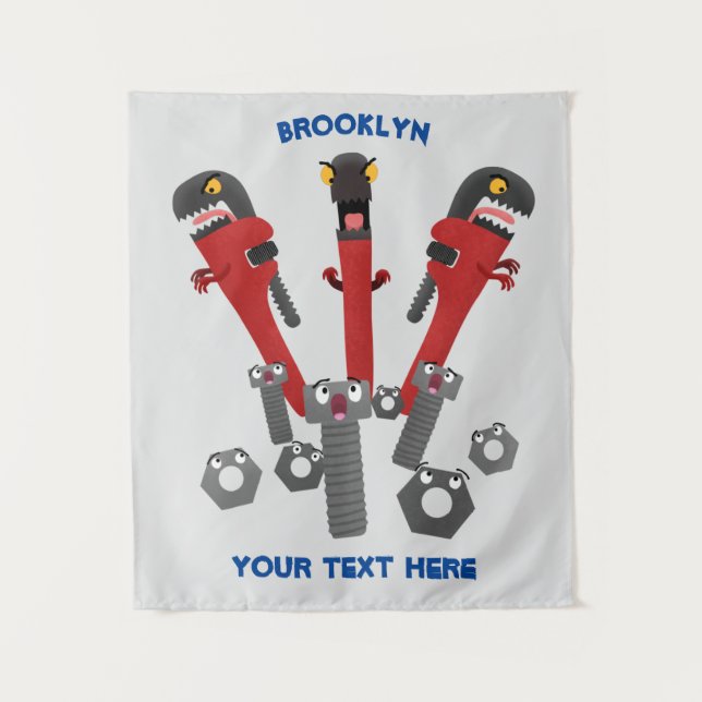 Tapete De Parede Ferramentas engraçadas de monstro de wrench (Frente)