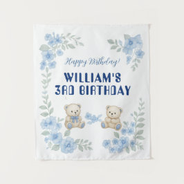 Tapete De Parede Festa de aniversário do Urso de Teddy