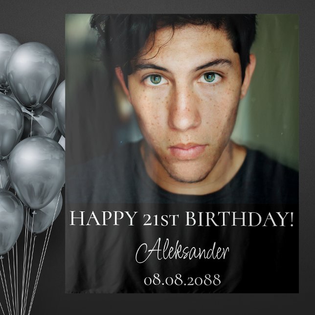 Tapete De Parede Festa de aniversário Foto Preta E Plano De Fundo B (Criador carregado)