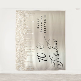 Tapete De Parede Festa de aniversário Glitter Dourada