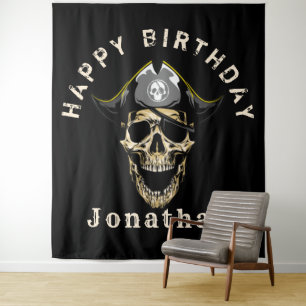 Tapete De Parede Festa de Aniversário Pirata para o seu Menino cená