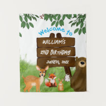 Festa de Aniversário Rústica da Floresta Animais d