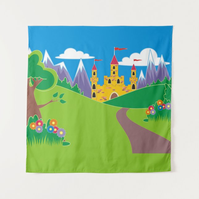 Tapete De Parede Festa de aniversário Selfie Photo Princess Knight (Frente (Horizontal))