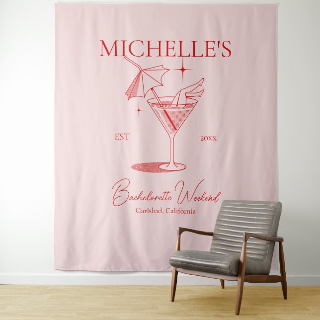 Tapete De Parede Festa de Despedida de Solteira com Drinks Retrô (In Situ)