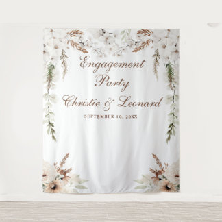 Tapete De Parede Festa de Engajamento Boho Elegante Bem-vindo Aquar