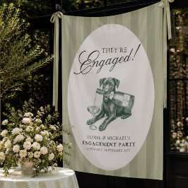 Tapete De Parede Festa de Engajamento Labrador com Listra Verde Sag