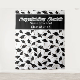 Tapete De Parede Festa de formatura de fotos personalizadas Op Blac