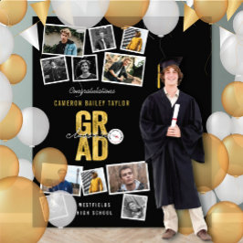 Tapete De Parede Festa de Graduação 2026 Dourado GRAD 11 Fundo para