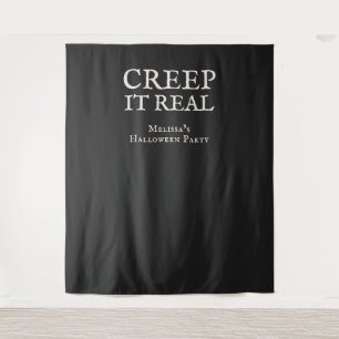 Tapete De Parede Festa de Halloween Creep it Real Preta