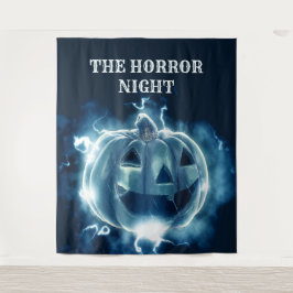 Tapete De Parede Festa de Halloween Mau Blue Pumpkin Horror Assusta