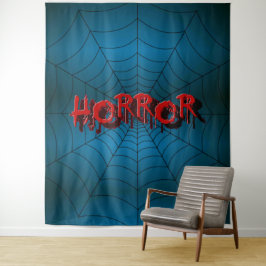 Tapete De Parede Festa de Halloween Red Horror Spider Web Blue Scar