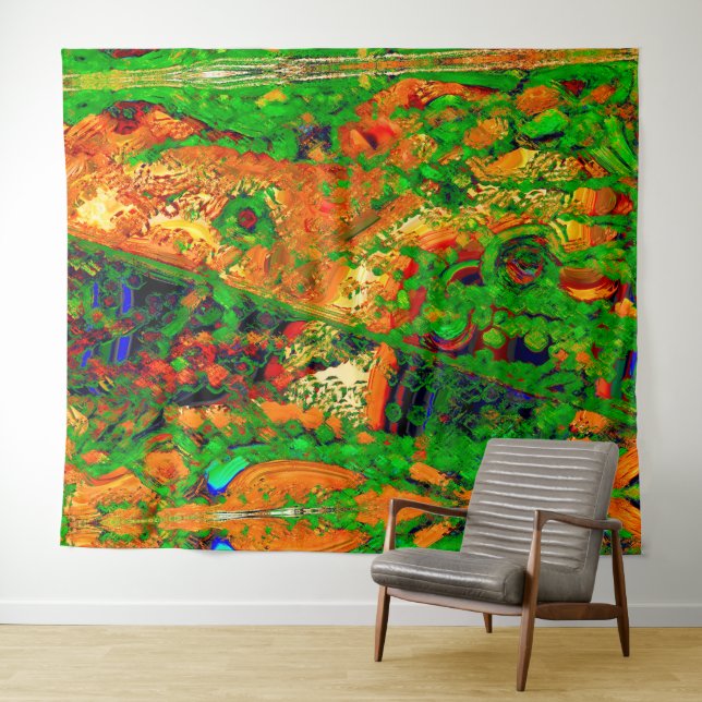 Tapete De Parede Festa de máscara ou carnaval de tintas, laranja e  (In Situ (Horizontal))