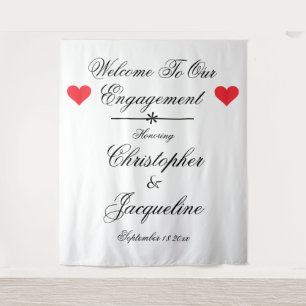 Tapete De Parede Festa de Noivado Elegante Personalizada Nome Backd