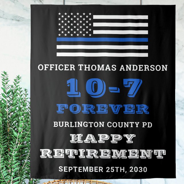 Tapete De Parede Festa Policial Limpa Linha Azul Reforma Feliz (Criador carregado)