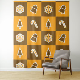 Tapete De Parede Festive Holiday Grid Pattern