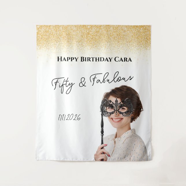 Tapete De Parede Fifty Birthday custom photo (Frente)