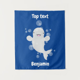 Tapete De Parede Figura de desenho animado de bolhas de baleia belu