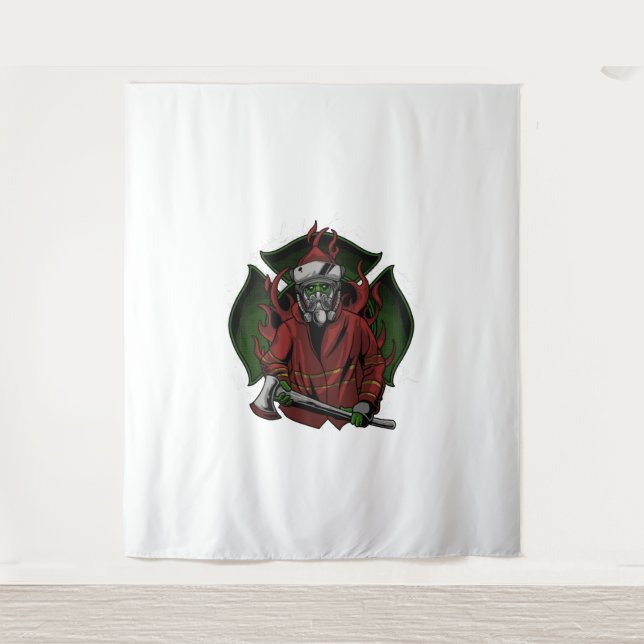 Tapete De Parede Figurino de Halloween do Bombeiro (Frente)