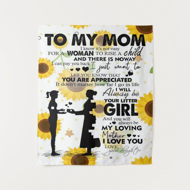 Tapete De Parede Filho Para Minha Mãe Presente | Letra Mãe Adorável (Frente)