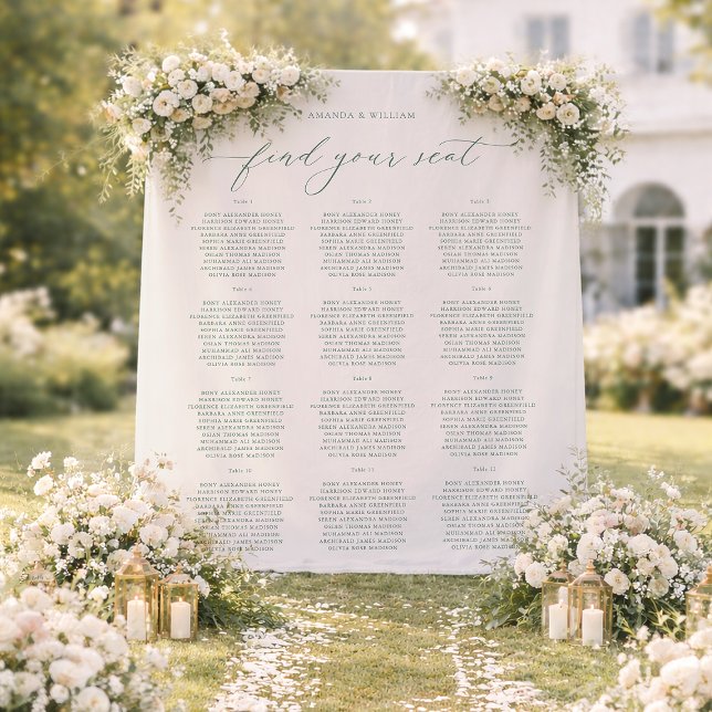 Tapete De Parede Find Your Seat Wedding Seating Chart Banner (Criador carregado)
