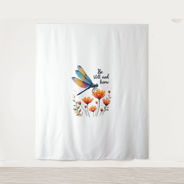 Tapete De Parede Fique quieto e conheça Floral Dragonfly Christian  (Frente)