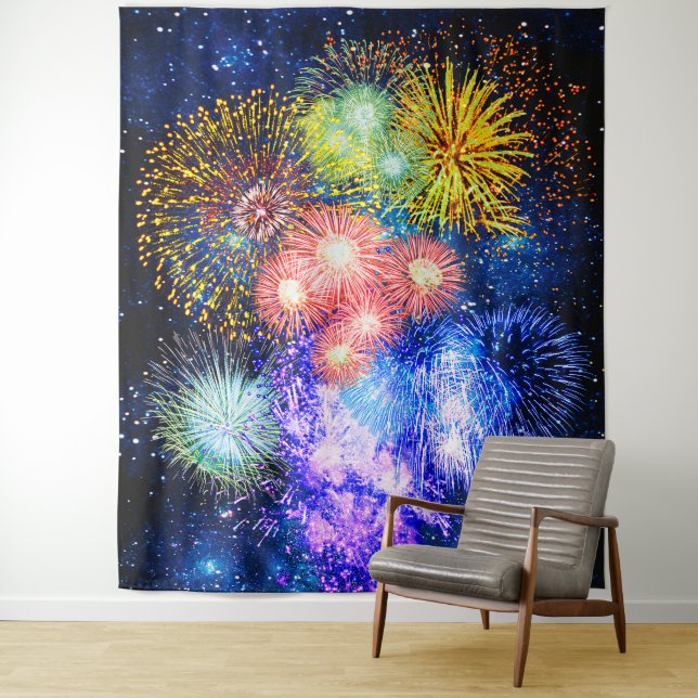 Tapete De Parede Fireworks Bursts (In Situ)