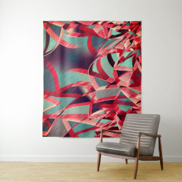 Tapete De Parede Fitas vermelhas curvas sobre cinzas azuladas, perf