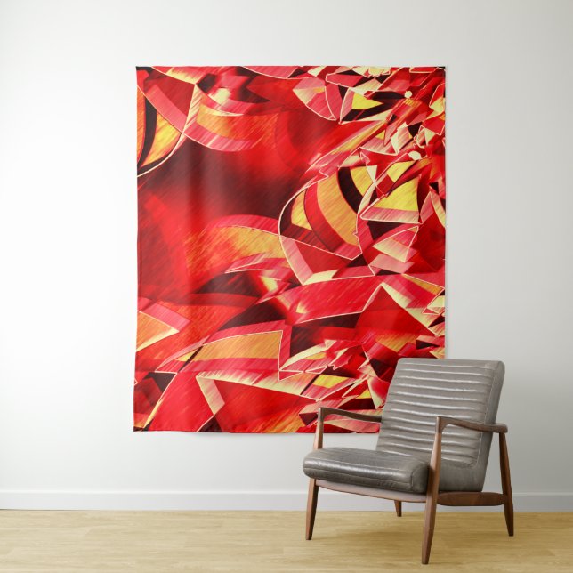 Tapete De Parede Fitas vermelhas raspadas que simulam movimento (In Situ)