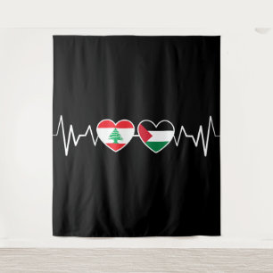 Tapete De Parede Flags de Unidade Palestina Libanesa Batida.