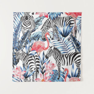 Tapete De Parede Fláir Tropical: Paraíso Flamingo Zebra