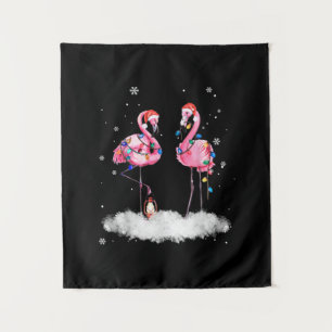 Tapete De Parede Flamingo, Árvore de Natal Santa Hat Light