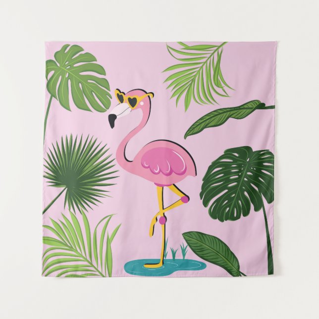 Tapete De Parede Flamingo Palm Sai Design Tropical (Frente)