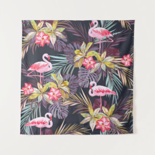 Tapete De Parede Flamingo Tropical: Padrão sem costura de verão