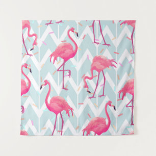 Tapete De Parede Flamingos - Cinza De Luz: Tropical Vintage.
