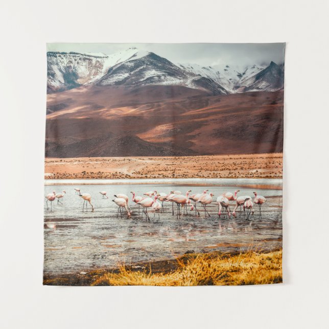 TAPETE DE PAREDE FLAMINGOS NO CORPO DA ÁGUA (Frente)